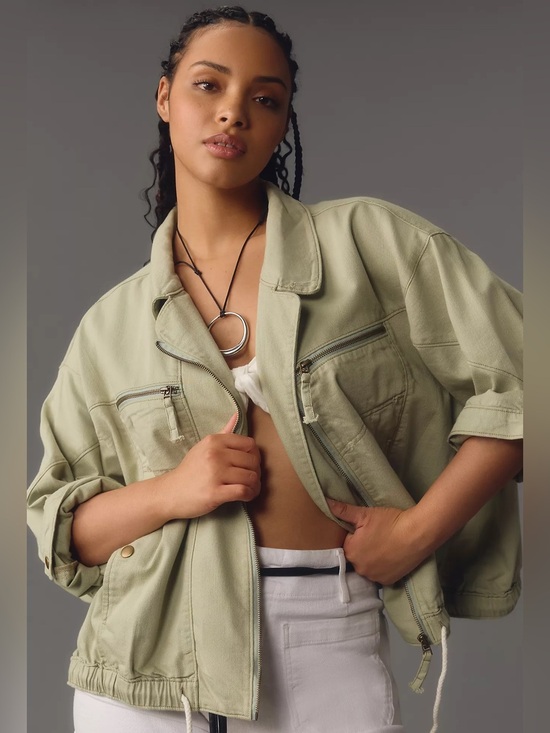 Pilcro Jackets & Blazers - Anthropologie Pilcro Tidal Moto Utility Jacket XL